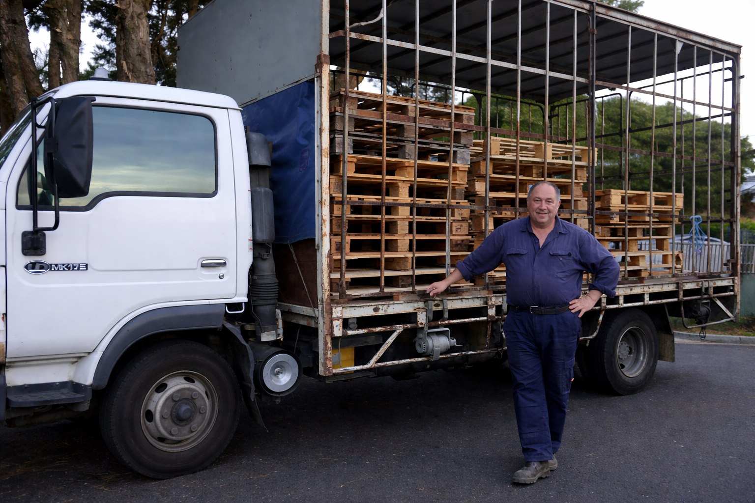 Melbourne Transport & Recycling truck and worker